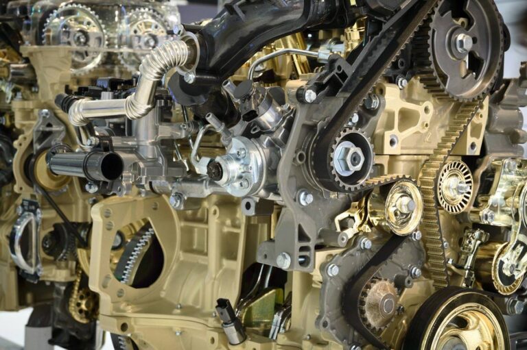 Detailed view of a diesel engine mechanism