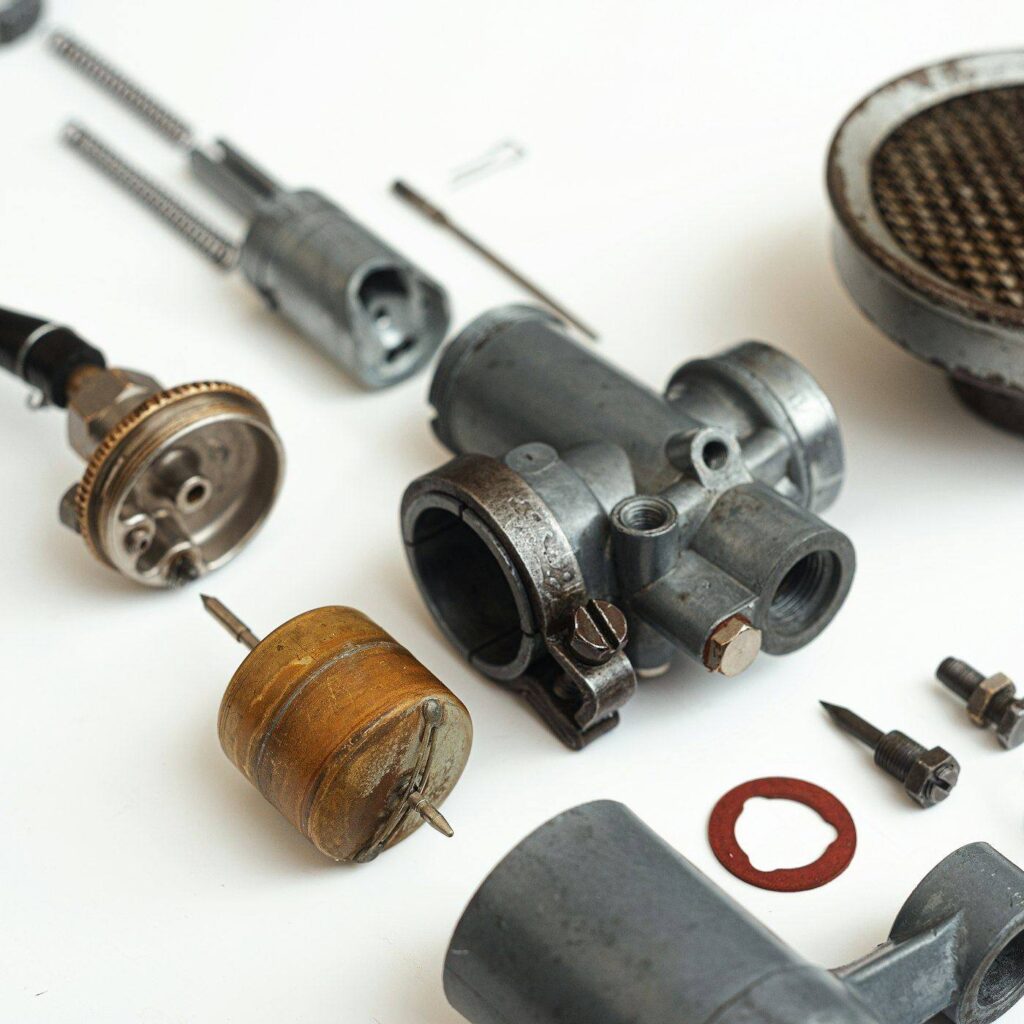 Diesel fuel system spare parts on a table