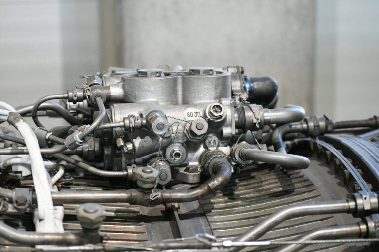 Close-up of a fuel system assembly